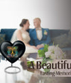 10-inch zodiac heart-shaped urn, ideal for cremation ashes with engraving option
