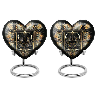 zodiac and heart design large burial urn