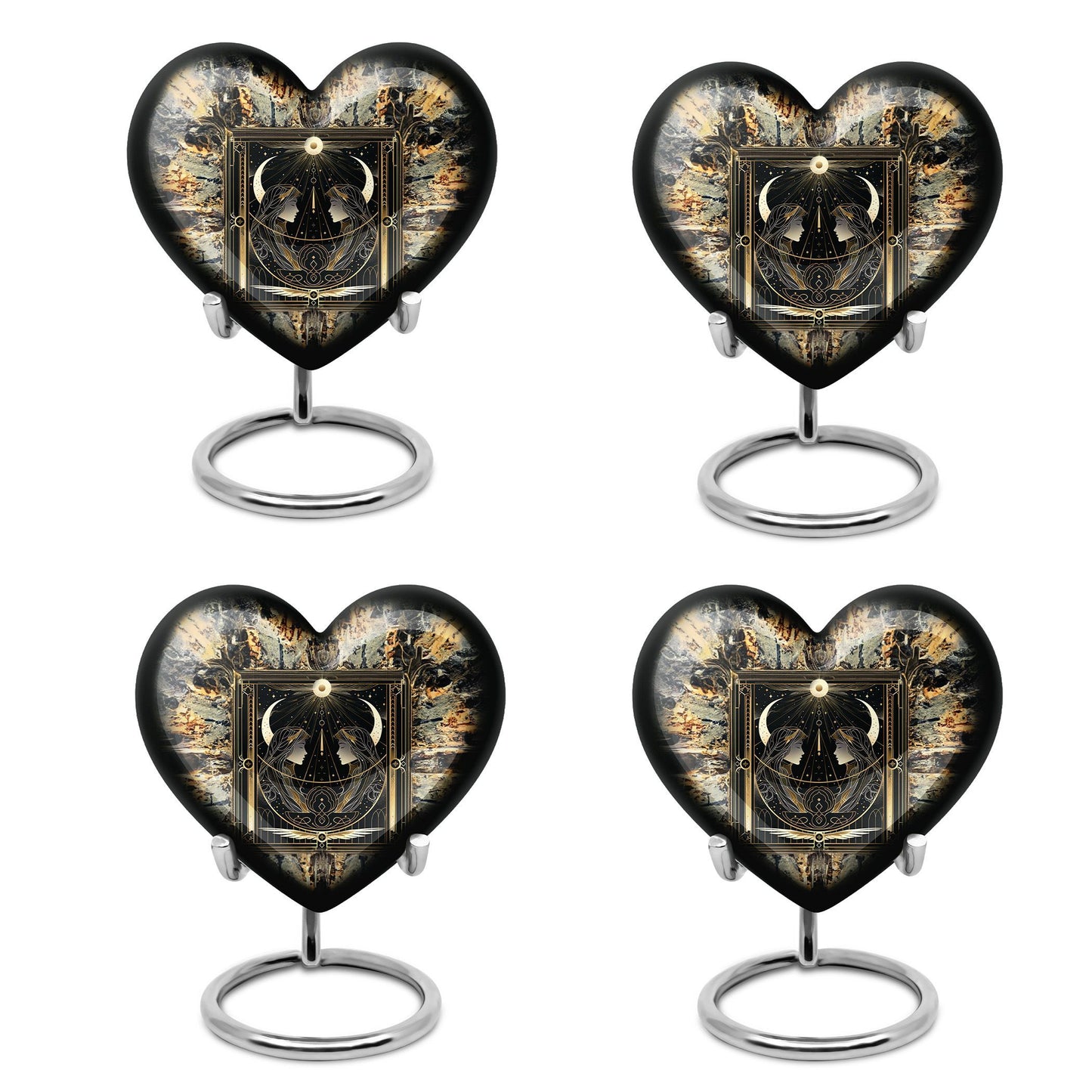zodiac and heart design large burial urn