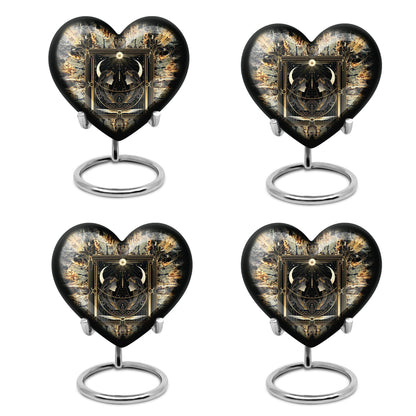 zodiac and heart design large burial urn