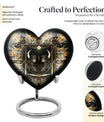 zodiac and heart design large burial urn