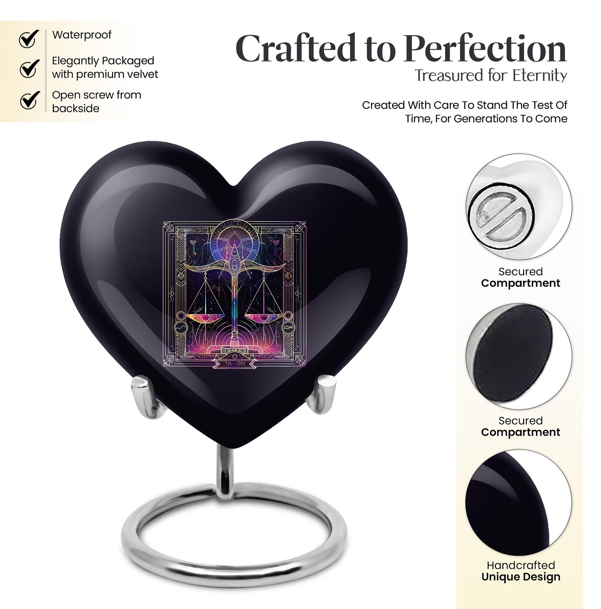  zodiac urn for cremation ashes, personalize with engraving