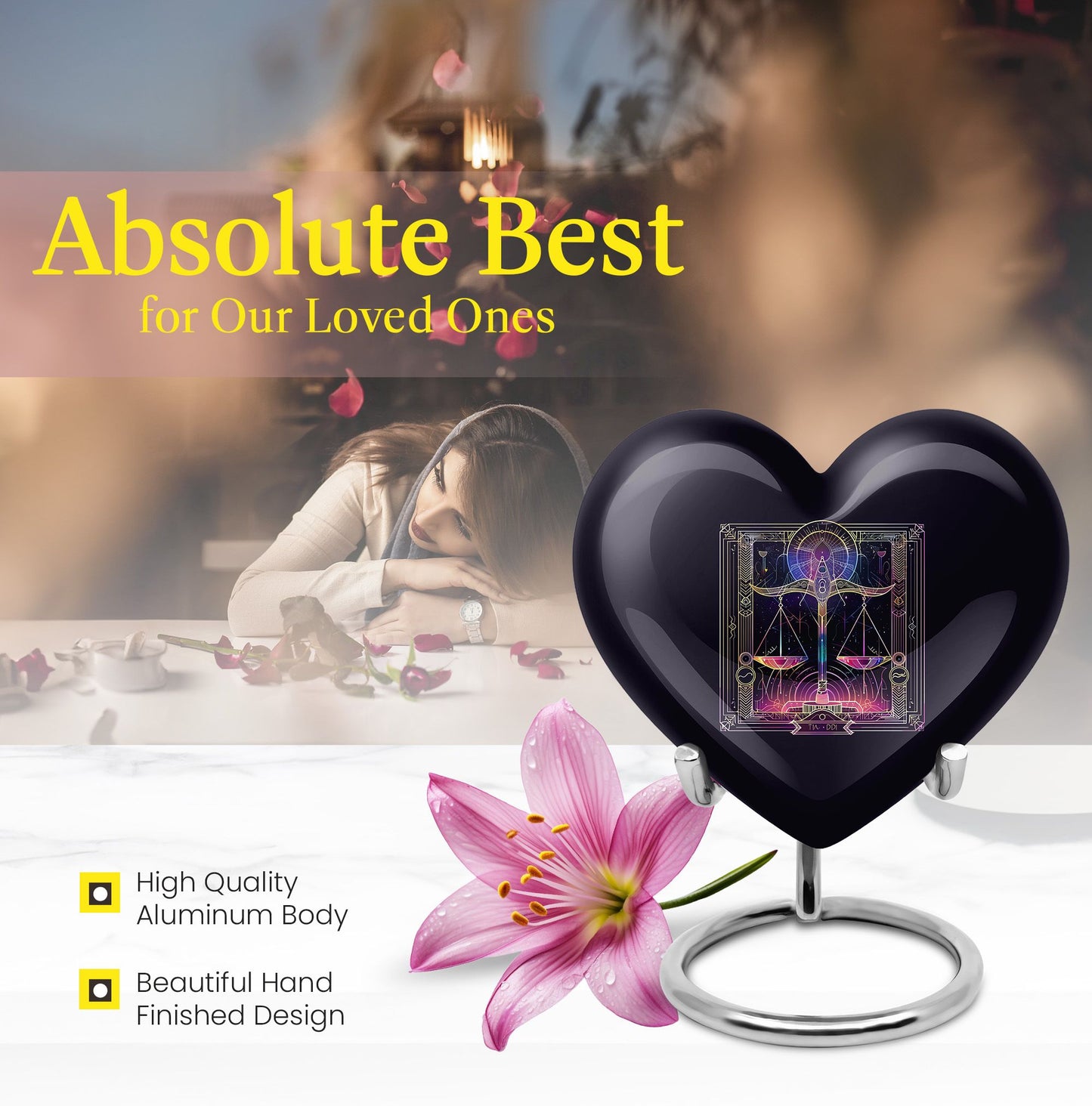  zodiac urn for cremation ashes, personalize with engraving