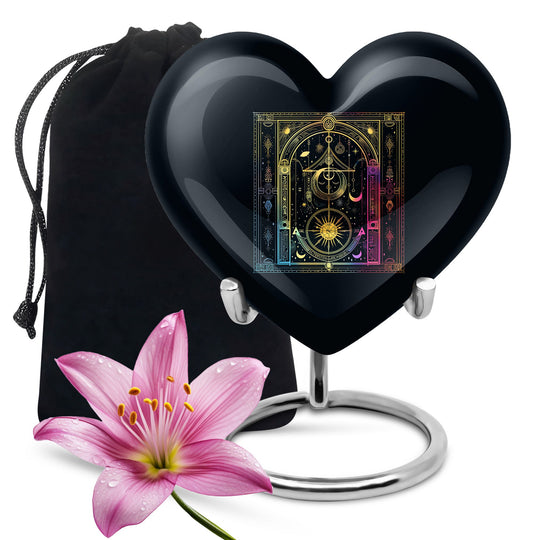 heart-shaped zodiac urn