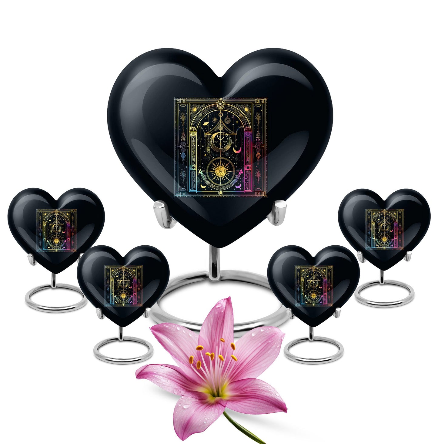 heart-shaped zodiac urn