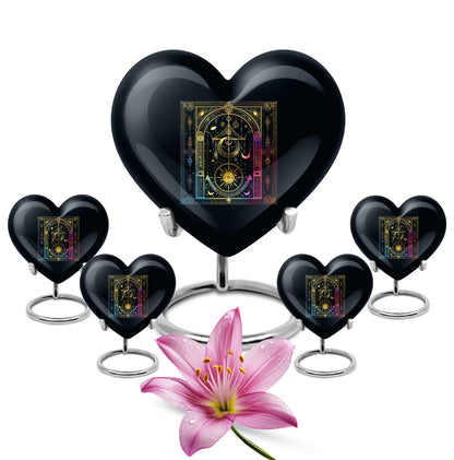 heart-shaped zodiac urn