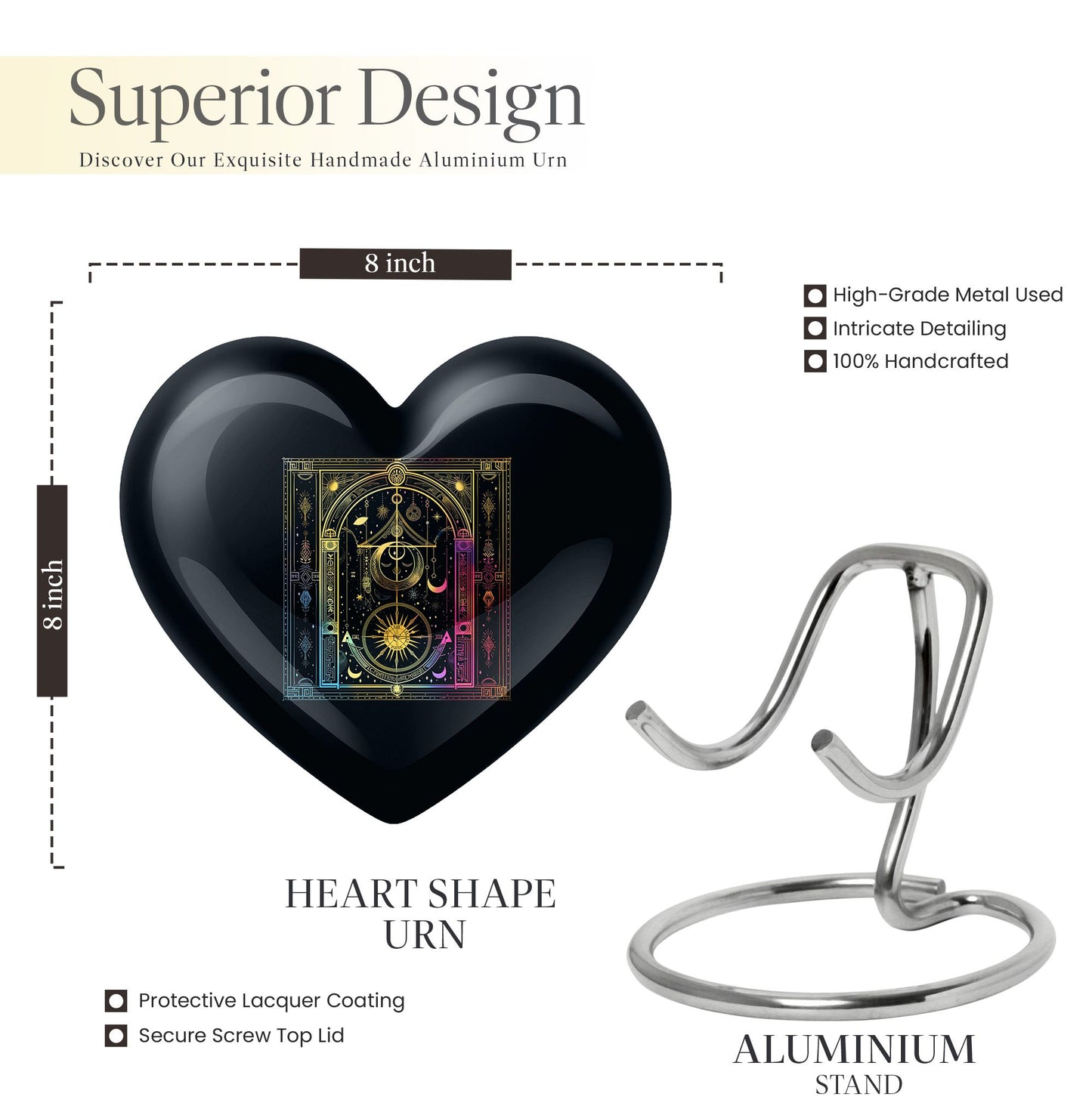 heart-shaped zodiac urn