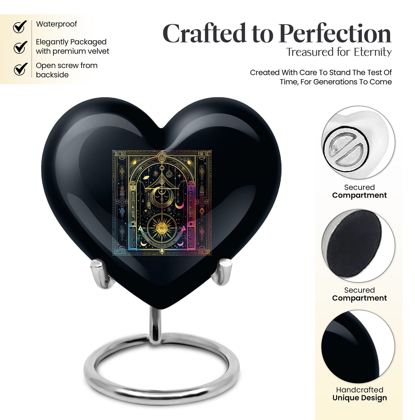 heart-shaped zodiac urn