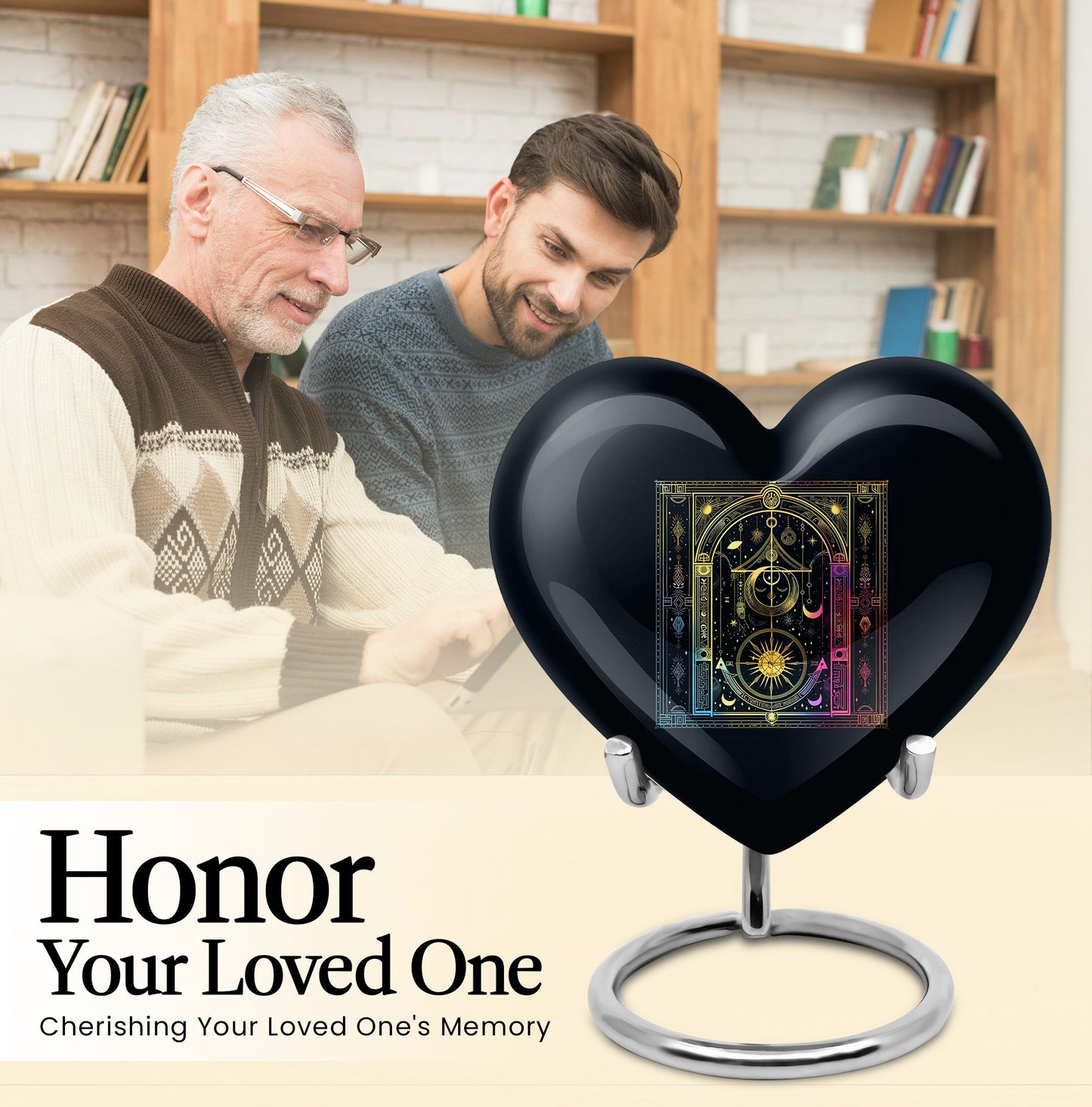 heart-shaped zodiac urn