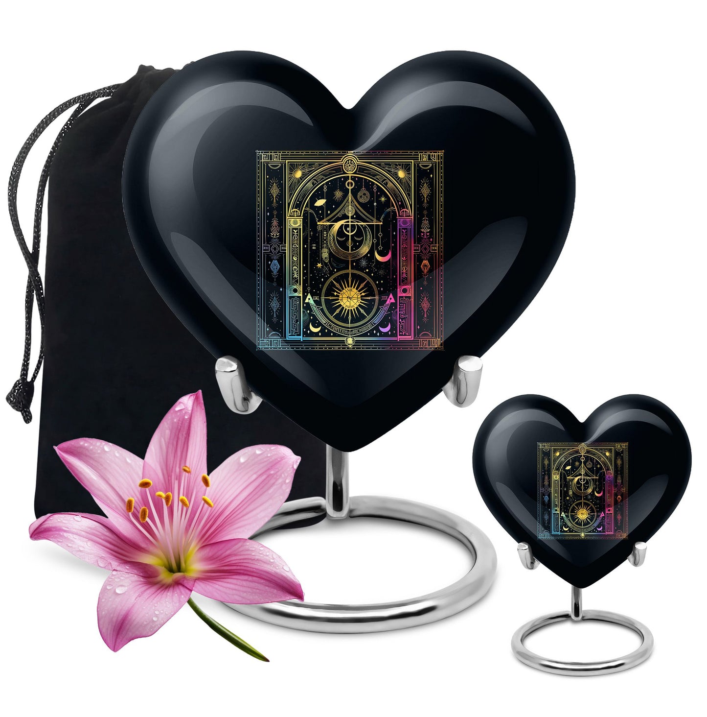 heart-shaped zodiac urn
