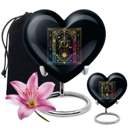 heart-shaped zodiac urn