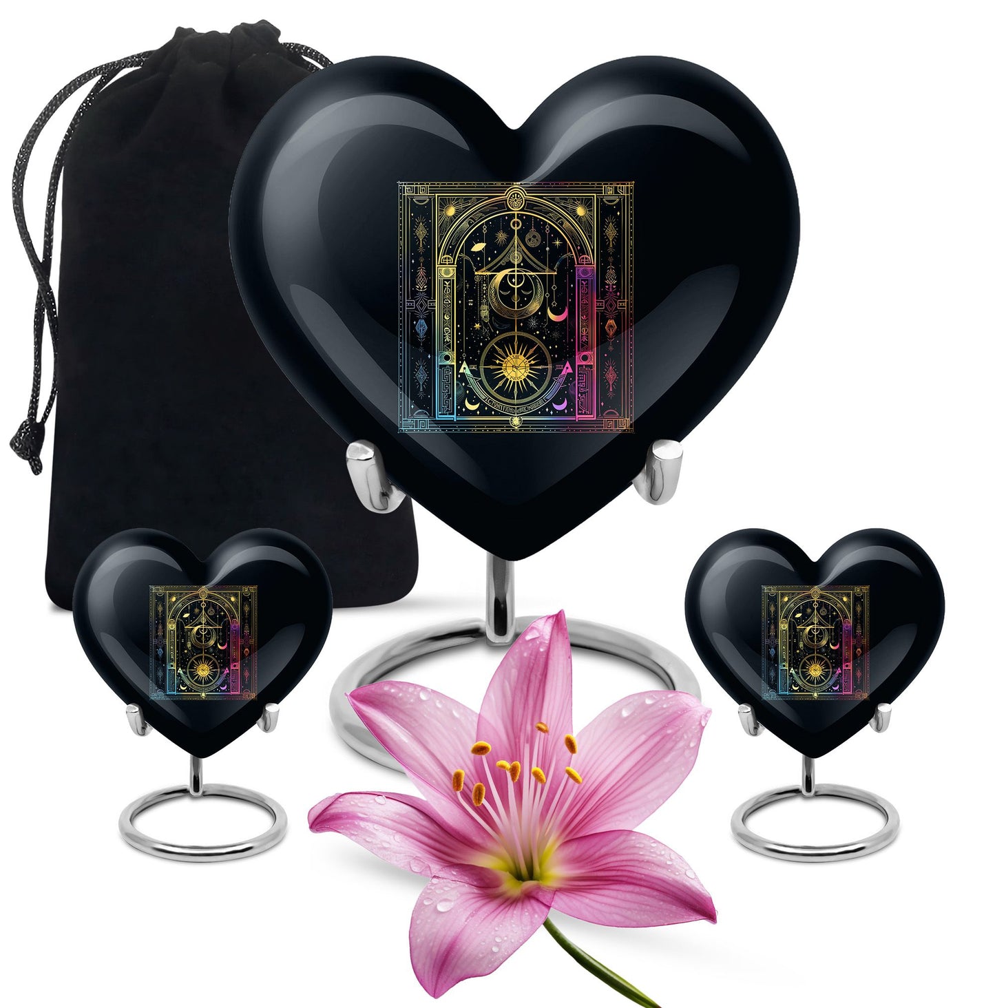 heart-shaped zodiac urn