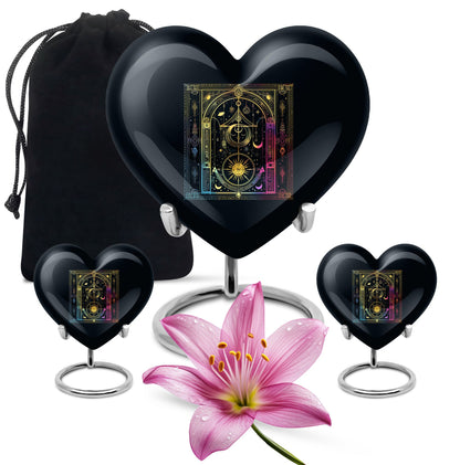 heart-shaped zodiac urn