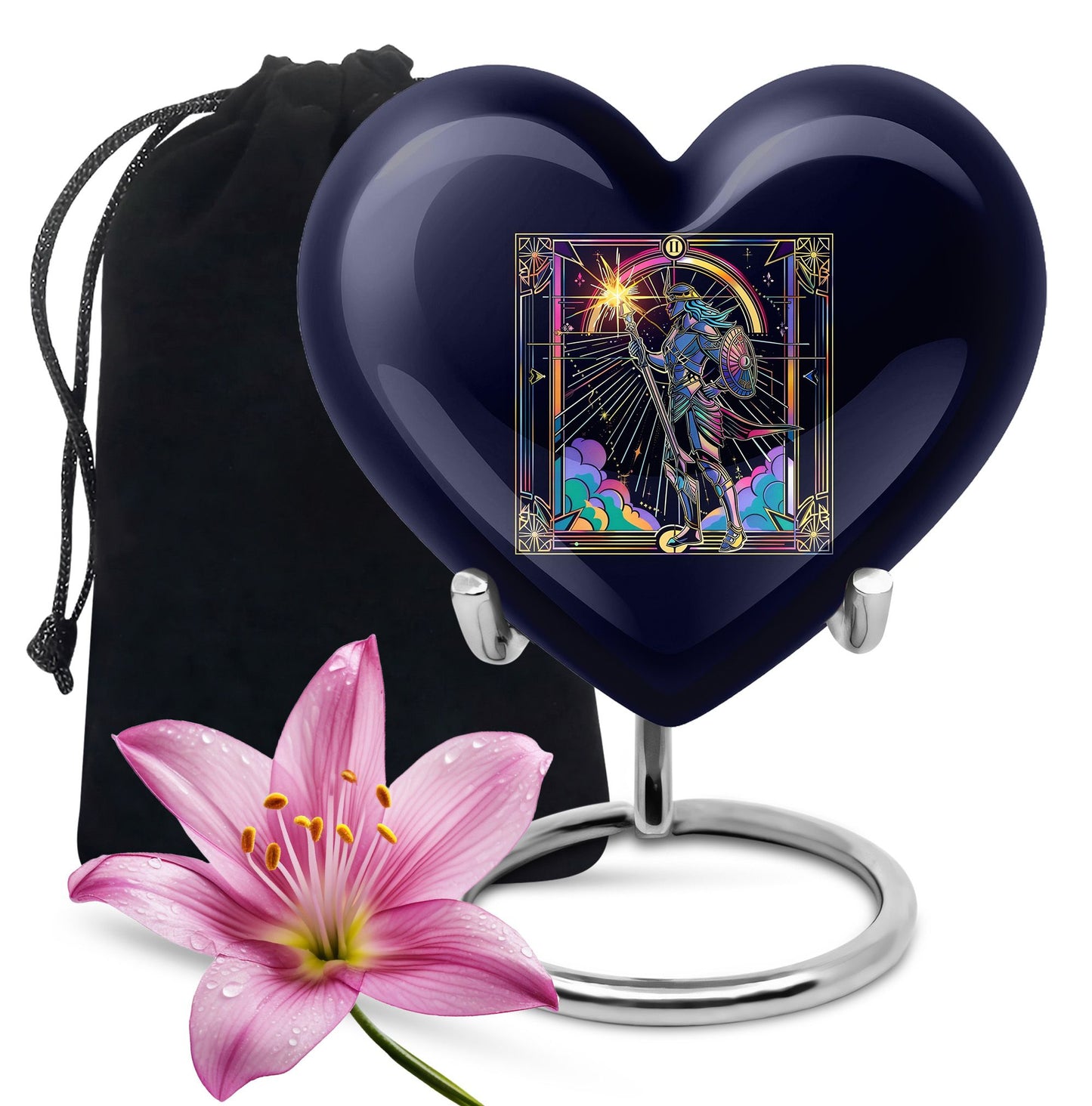 heart shaped zodiac memorial large urn for human ashes, 