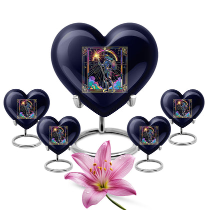 heart shaped zodiac memorial large urn for human ashes, 