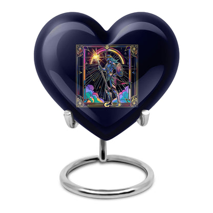 heart shaped zodiac memorial large urn for human ashes, 