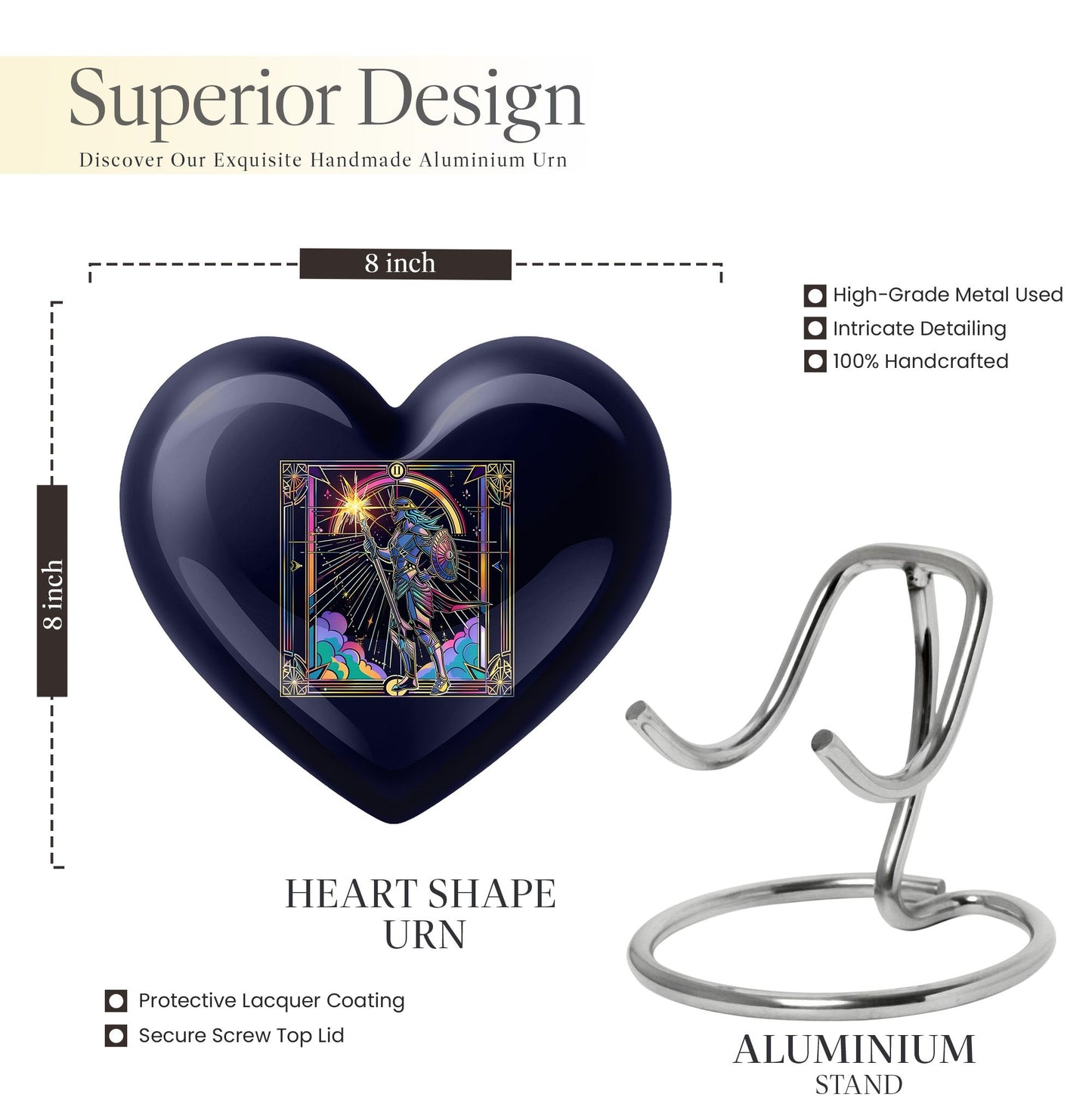 heart shaped zodiac memorial large urn for human ashes, 