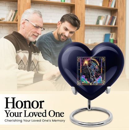 heart shaped zodiac memorial large urn for human ashes, 