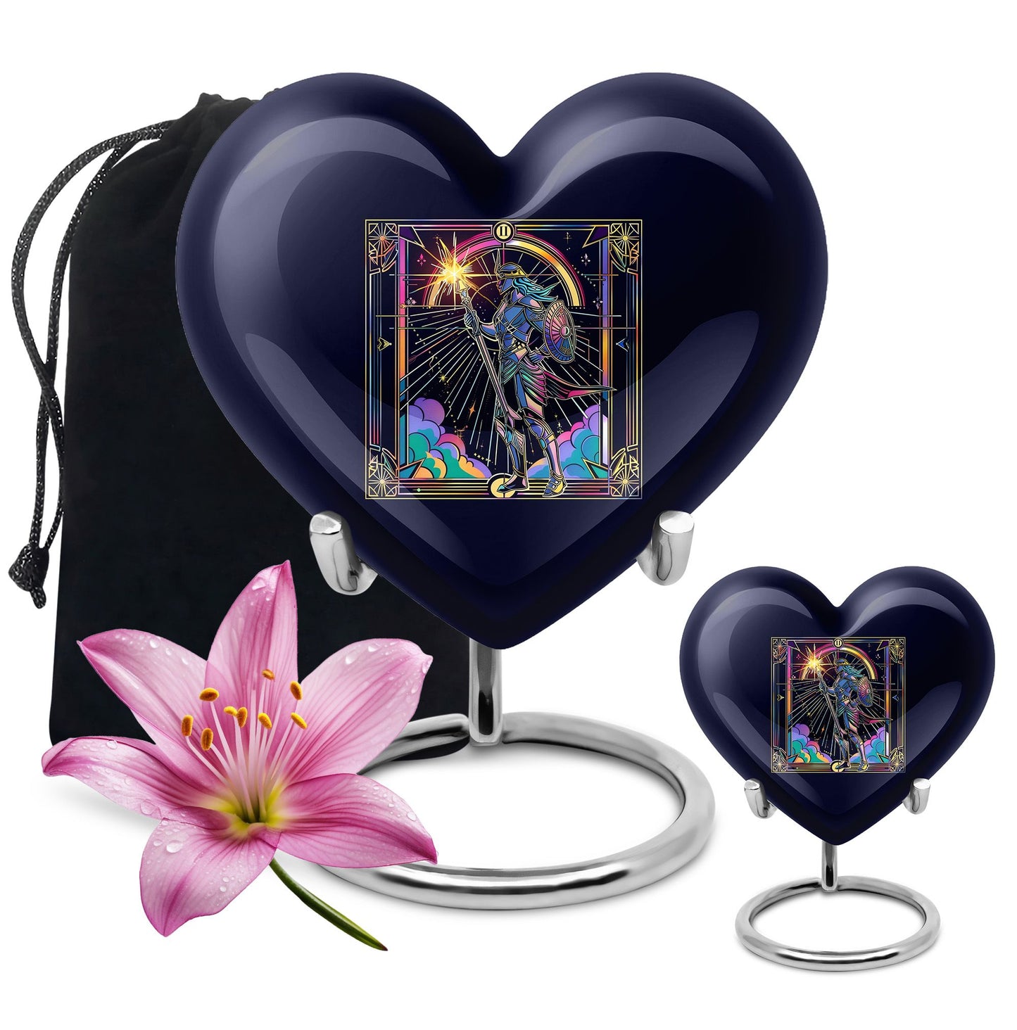 heart shaped zodiac memorial large urn for human ashes, 