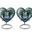 10-inch abstract themed heart-shaped zodiac urn 