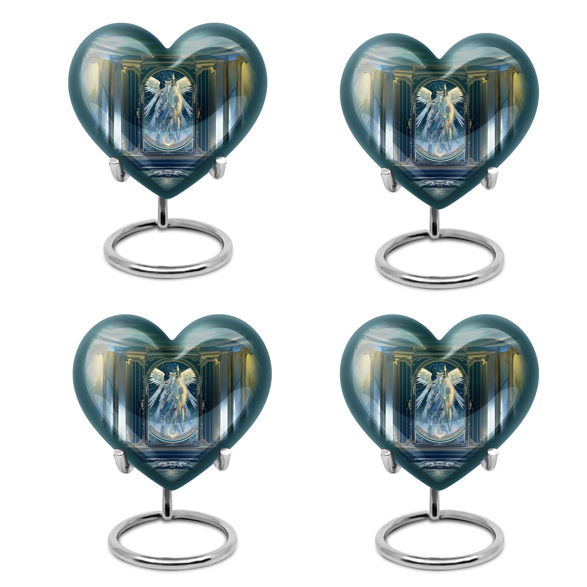 10-inch abstract themed heart-shaped zodiac urn 