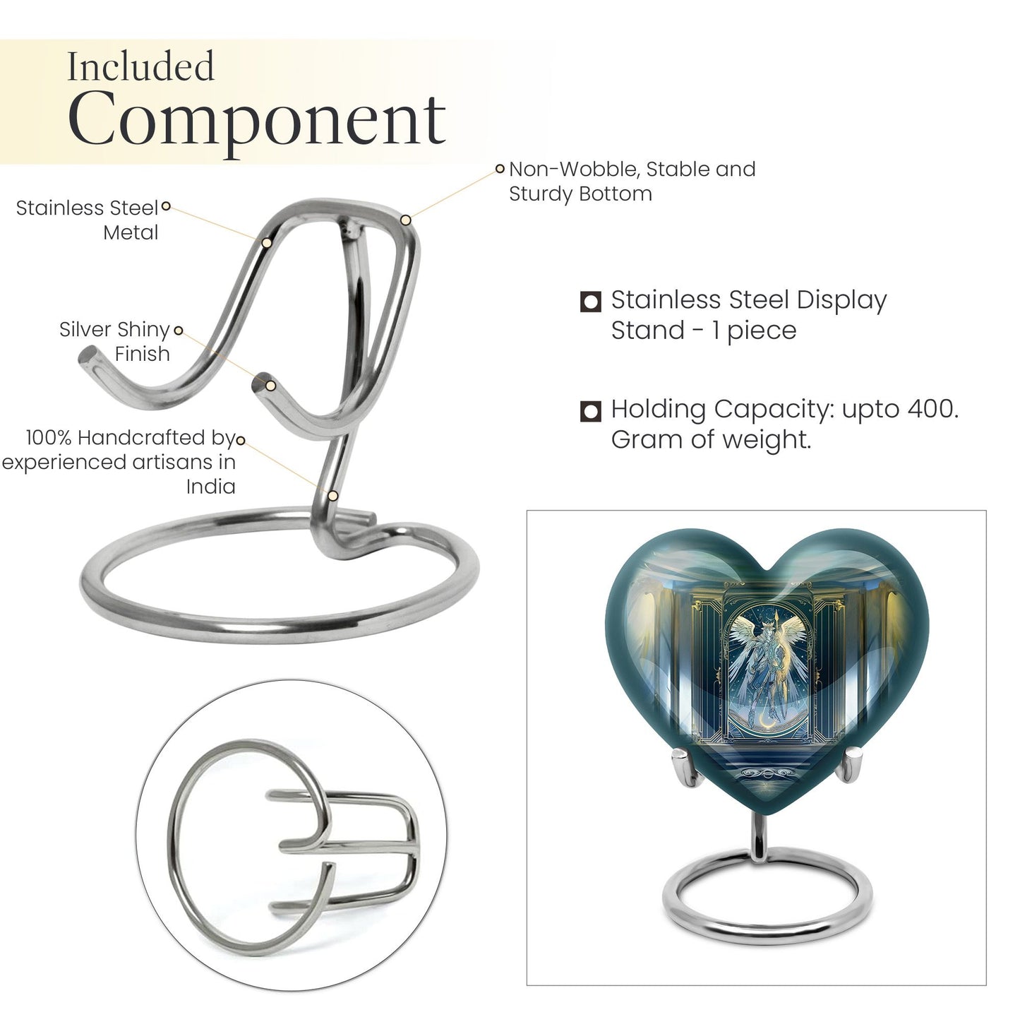 10-inch abstract themed heart-shaped zodiac urn 