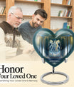 10-inch abstract themed heart-shaped zodiac urn 