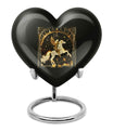 10 inch zodiac urn, Abstract heart design, large burial urn for adult ashes