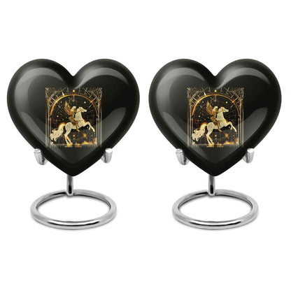 10 inch zodiac urn, Abstract heart design, large burial urn for adult ashes
