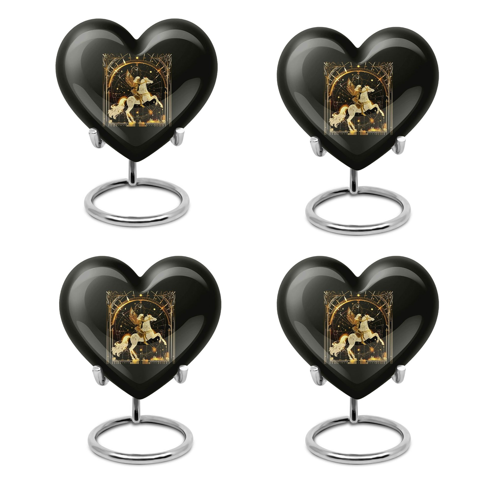 10 inch zodiac urn, Abstract heart design, large burial urn for adult ashes