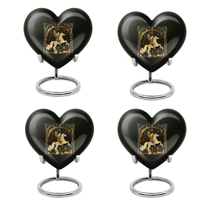 10 inch zodiac urn, Abstract heart design, large burial urn for adult ashes