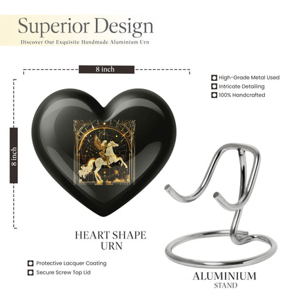 10 inch zodiac urn, Abstract heart design, large burial urn for adult ashes