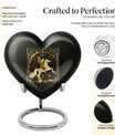 10 inch zodiac urn, Abstract heart design, large burial urn for adult ashes