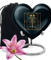 10 inch heart-shaped Aluminium zodiac urn used for female adult ashes, customizable with engraved names