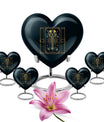 10 inch heart-shaped Aluminium zodiac urn used for female adult ashes, customizable with engraved names