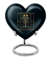 10 inch heart-shaped Aluminium zodiac urn used for female adult ashes, customizable with engraved names