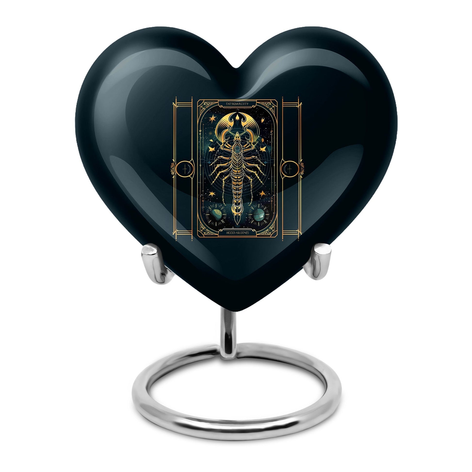 10 inch heart-shaped Aluminium zodiac urn used for female adult ashes, customizable with engraved names