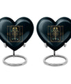 10 inch heart-shaped Aluminium zodiac urn used for female adult ashes, customizable with engraved names
