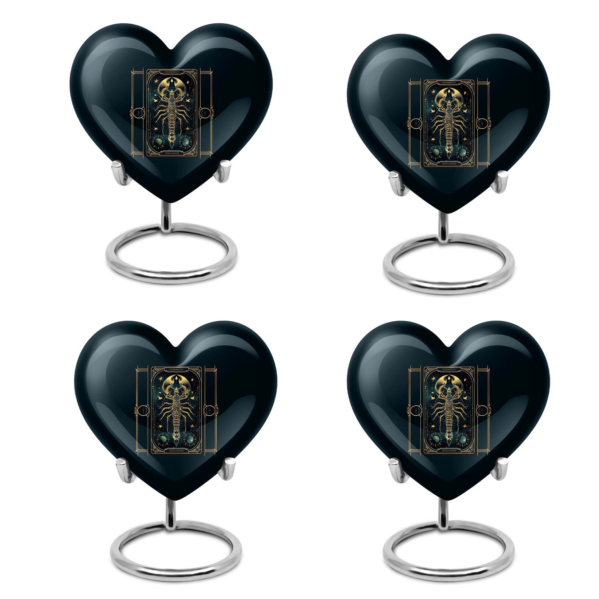 10 inch heart-shaped Aluminium zodiac urn used for female adult ashes, customizable with engraved names