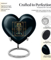 10 inch heart-shaped Aluminium zodiac urn used for female adult ashes, customizable with engraved names