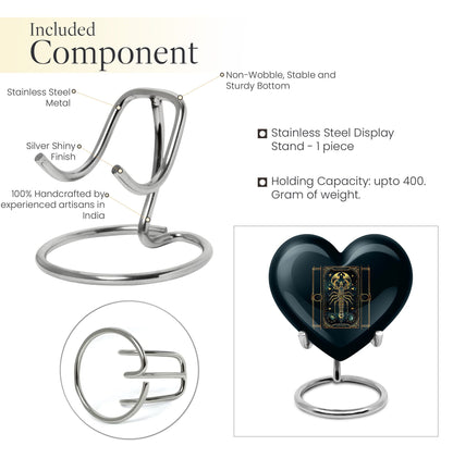 10 inch heart-shaped Aluminium zodiac urn used for female adult ashes, customizable with engraved names
