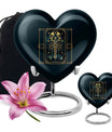 10 inch heart-shaped Aluminium zodiac urn used for female adult ashes, customizable with engraved names