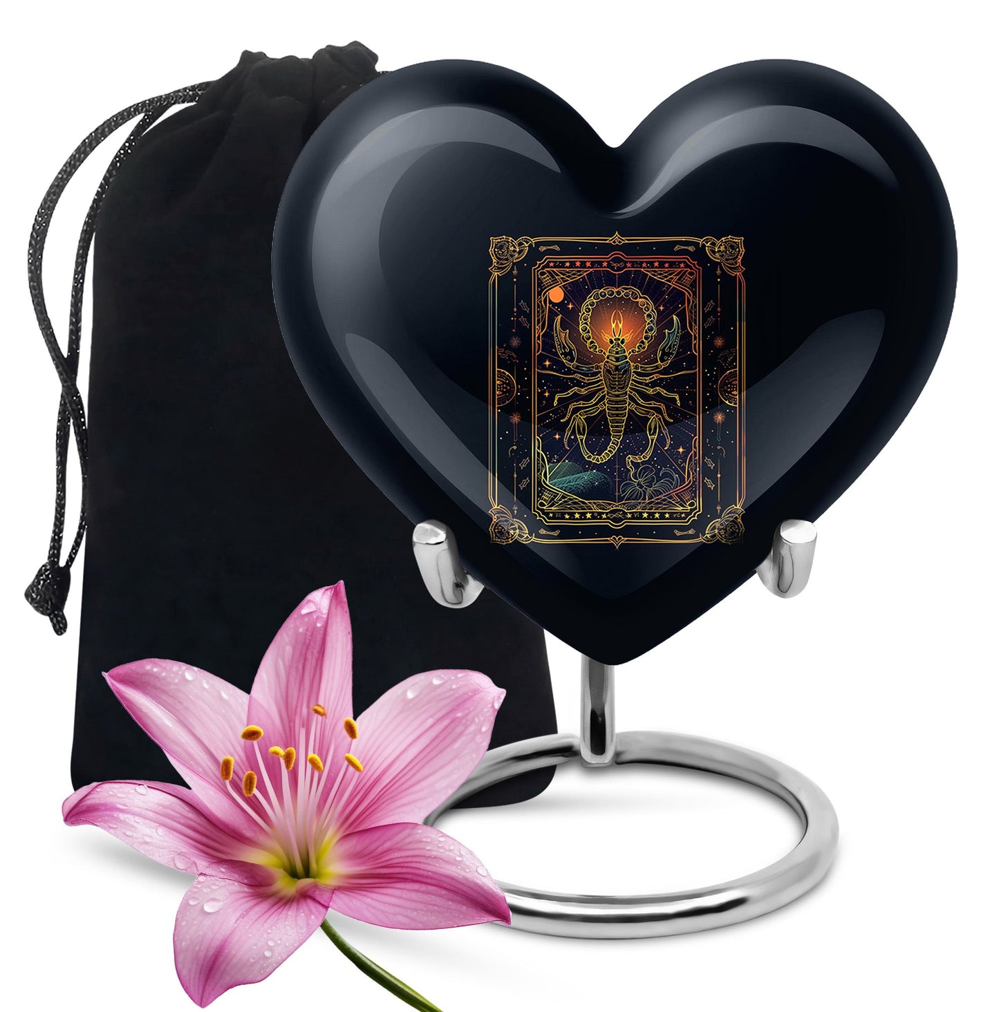 heart-shaped zodiac urn