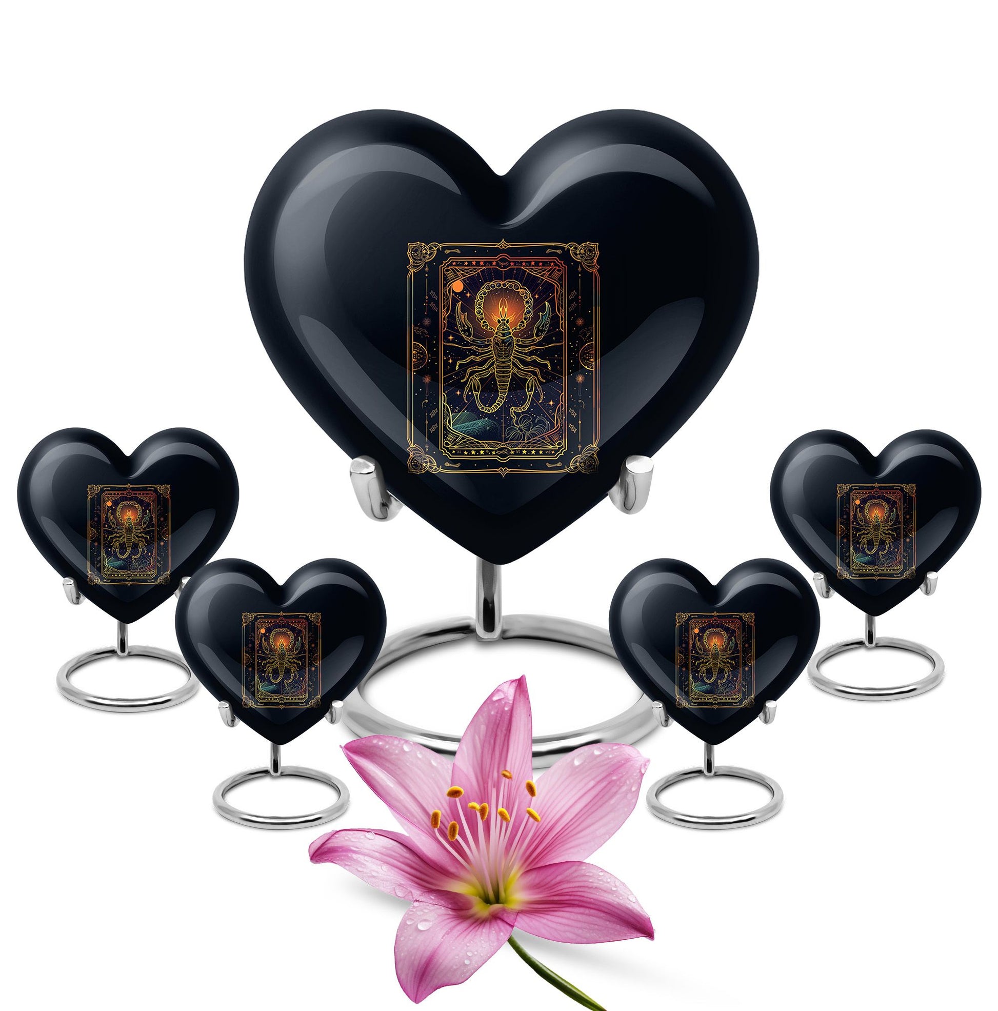 heart-shaped zodiac urn