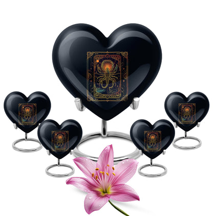 heart-shaped zodiac urn