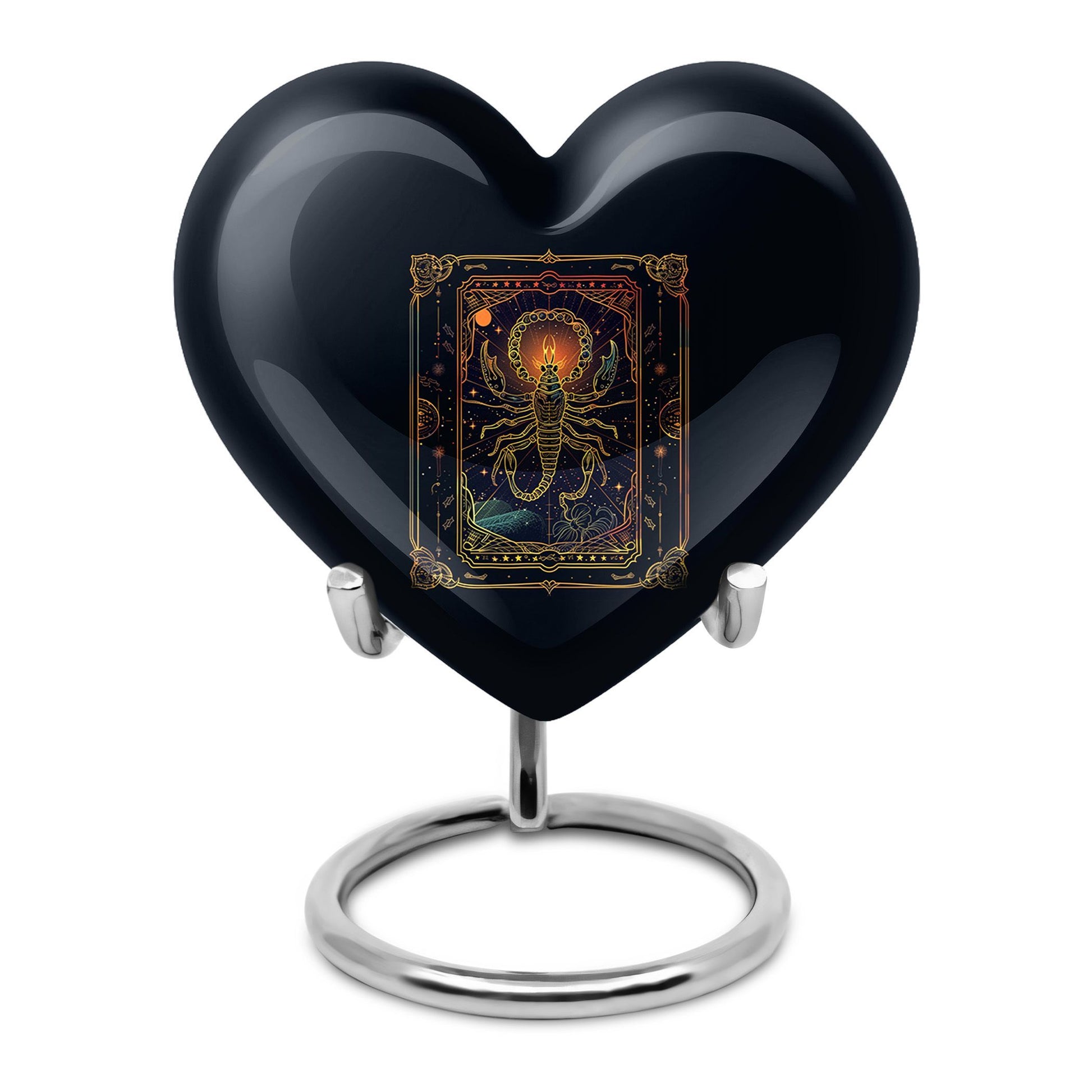 heart-shaped zodiac urn