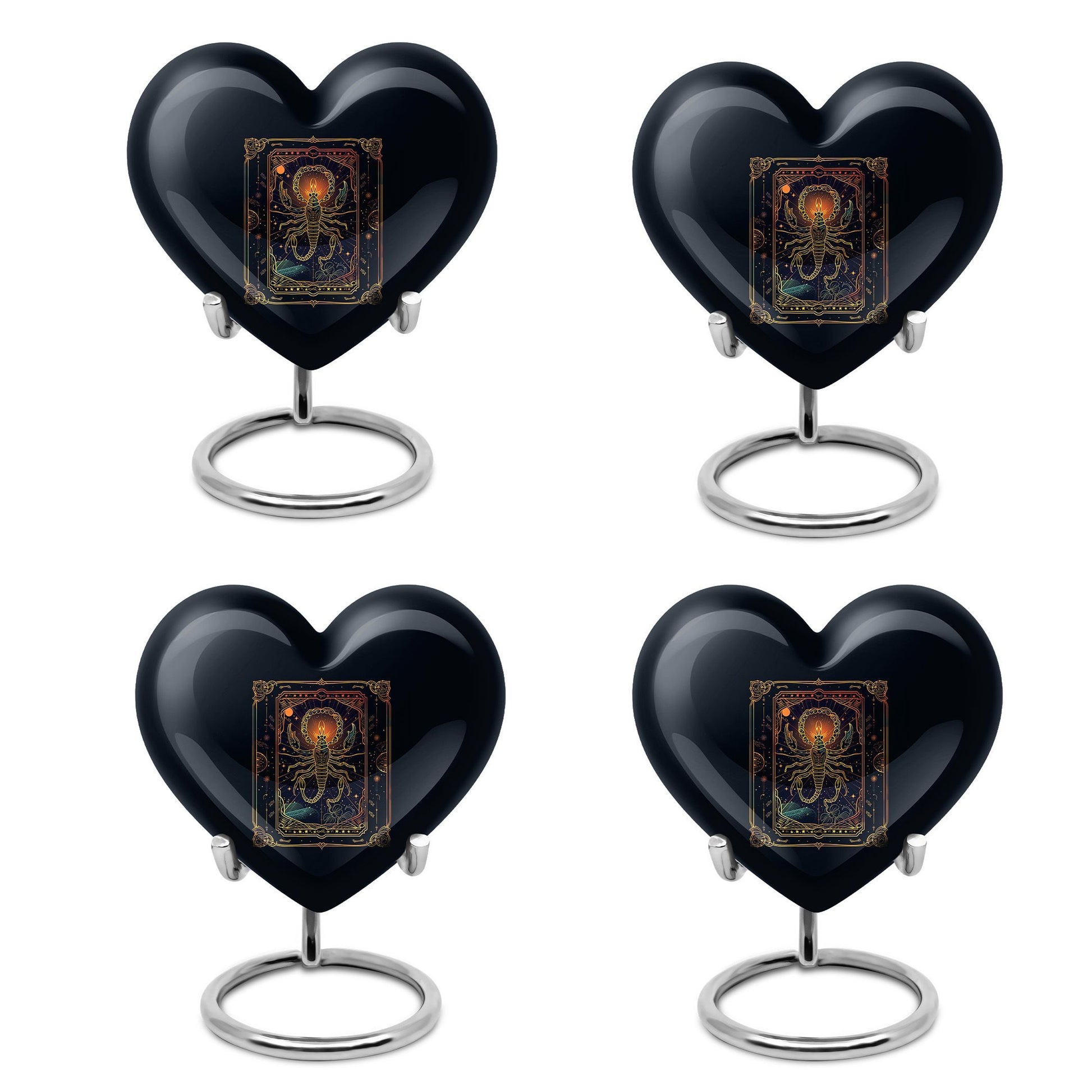 heart-shaped zodiac urn