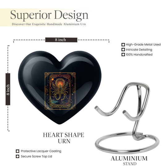 heart-shaped zodiac urn
