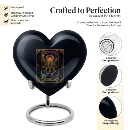 heart-shaped zodiac urn