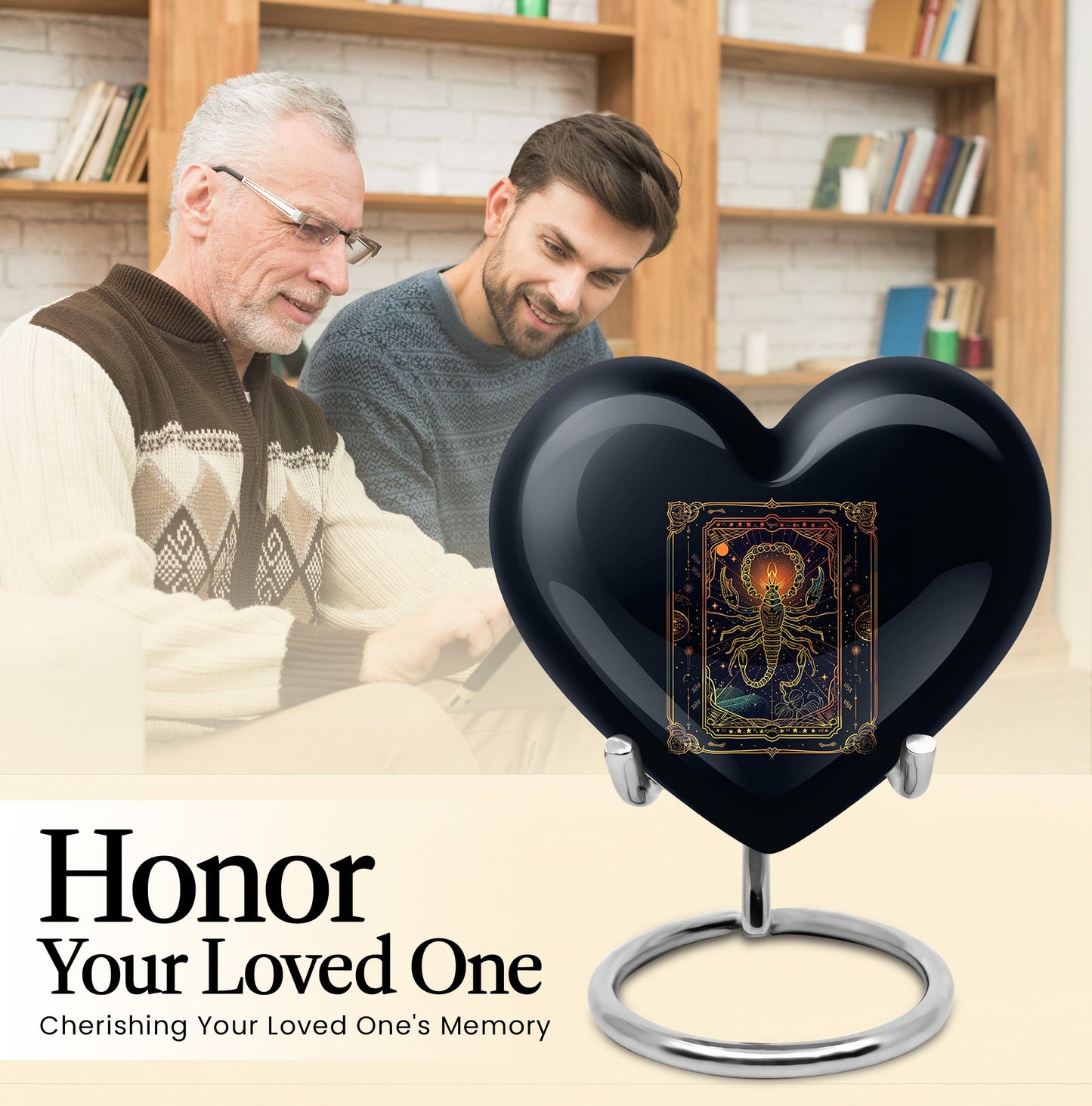 heart-shaped zodiac urn